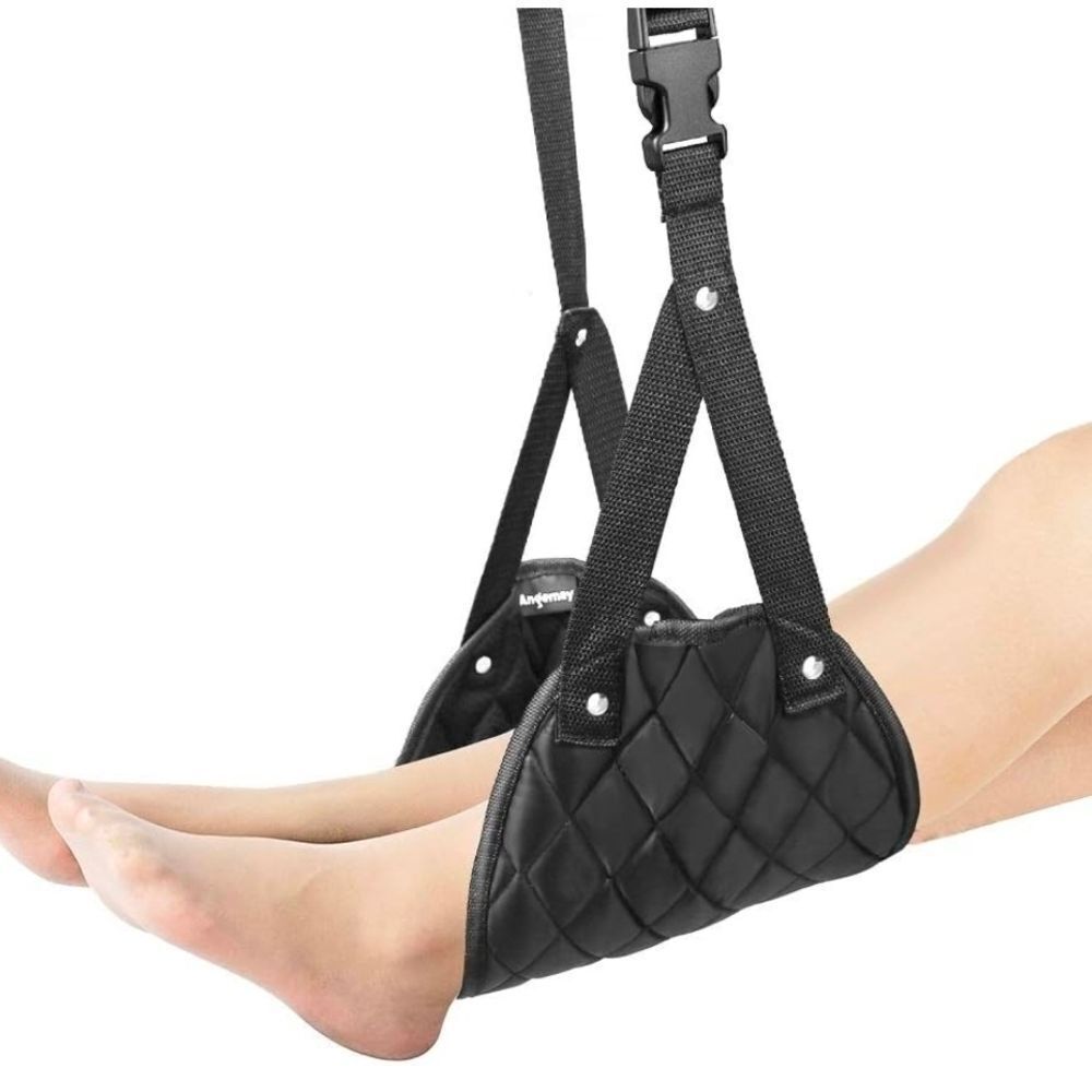 Ergonomic Black Foot Hammock for Home Office